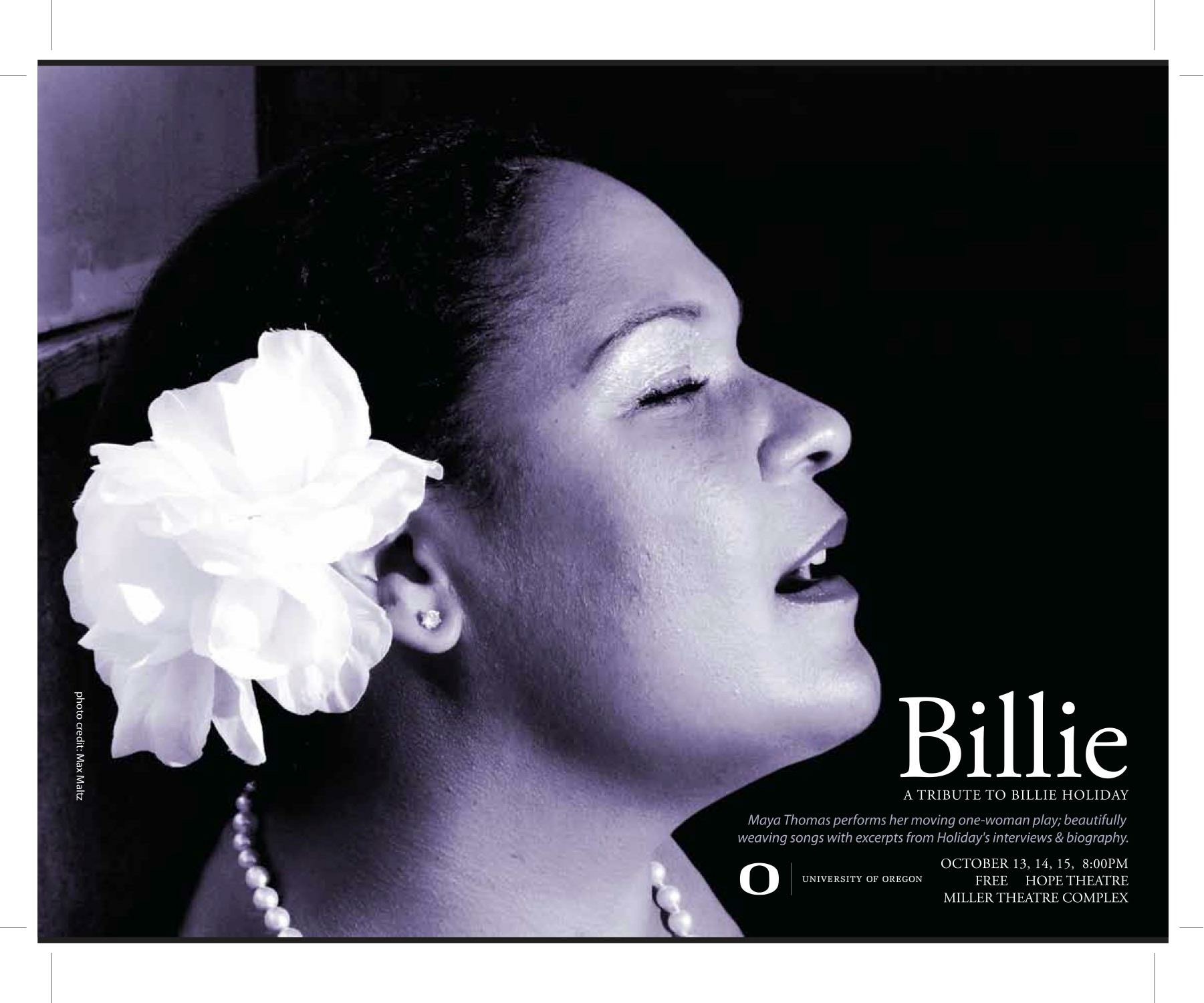 University of Oregon poster for Billie